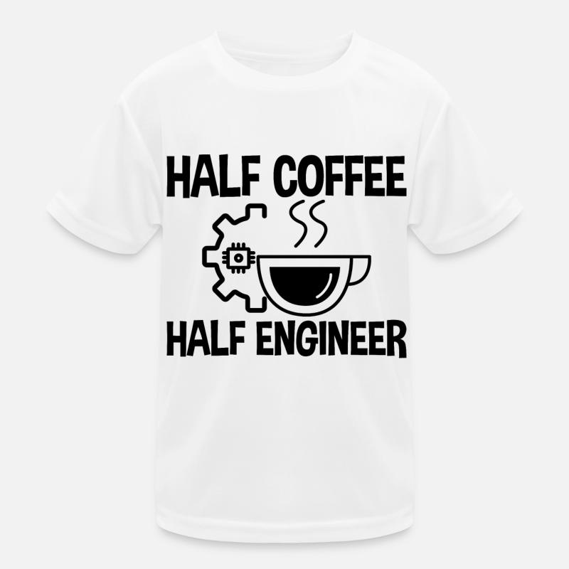 Half Coffee Half Engineer 2 Kids Functional T-Shirt