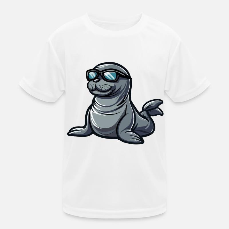Seal Animal Comic Cool Kids Functional T-Shirt