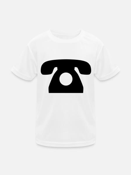Telefon - Kinder Funktions-T-Shirt - Weiß - Vorne