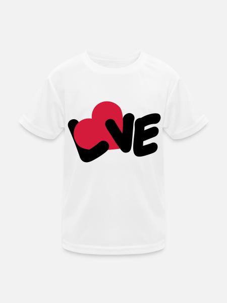 Texte d’amour Logo de la Saint-Valentin Déclaration d’amour du cœur - T-shirt sport Enfant - blanc - Devant