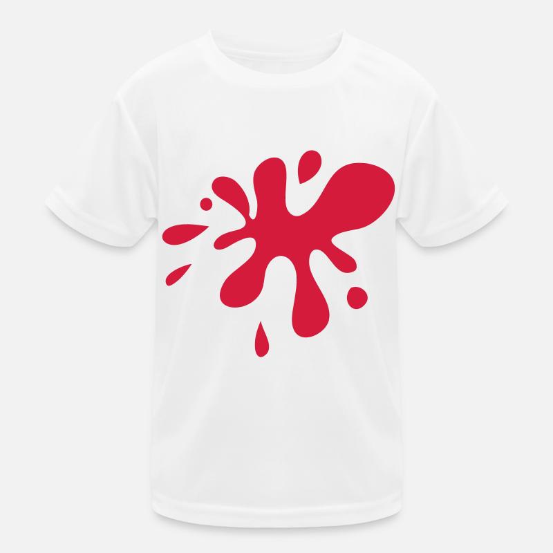Red Paint Splash Kids Functional T-Shirt
