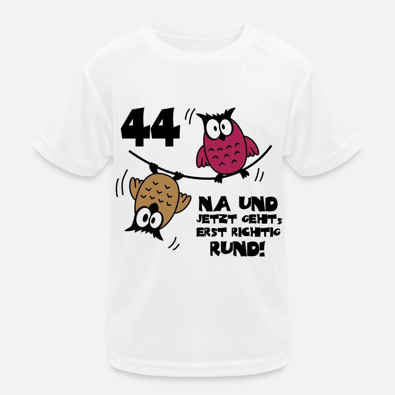44. Geburtstag - Eulen "na und" Kinder Funktions-T-Shirt