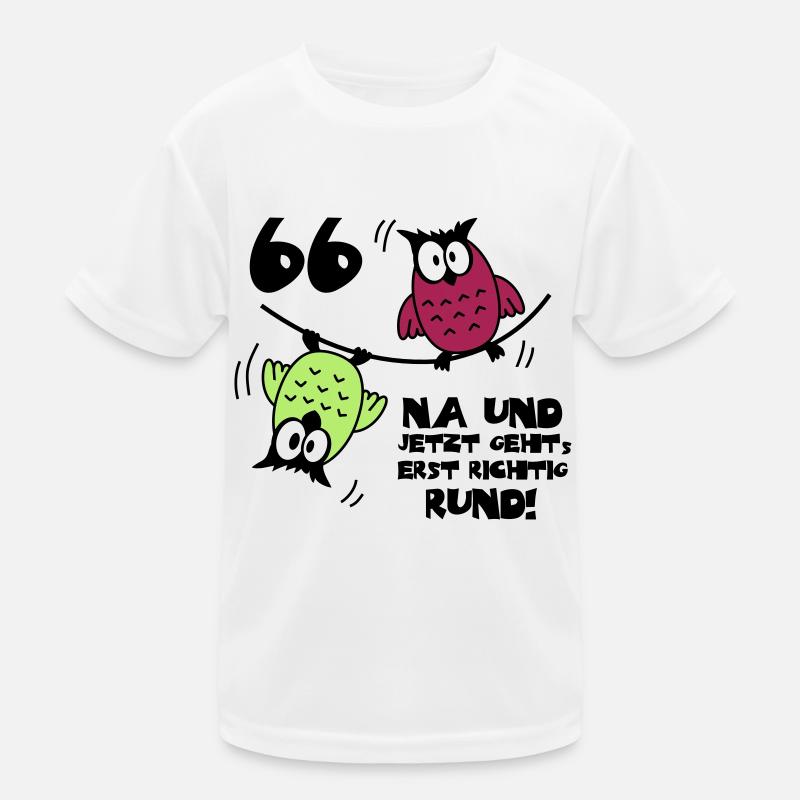 66. Geburtstag - Eulen "na und" Kinder Funktions-T-Shirt