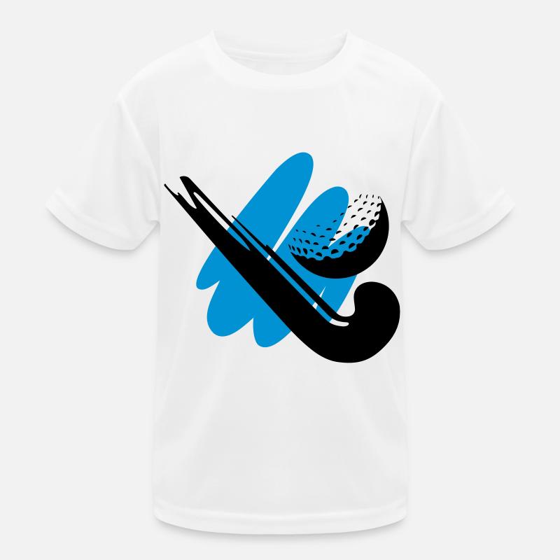 Hockeyschläger mit Ball Kinder Funktions-T-Shirt