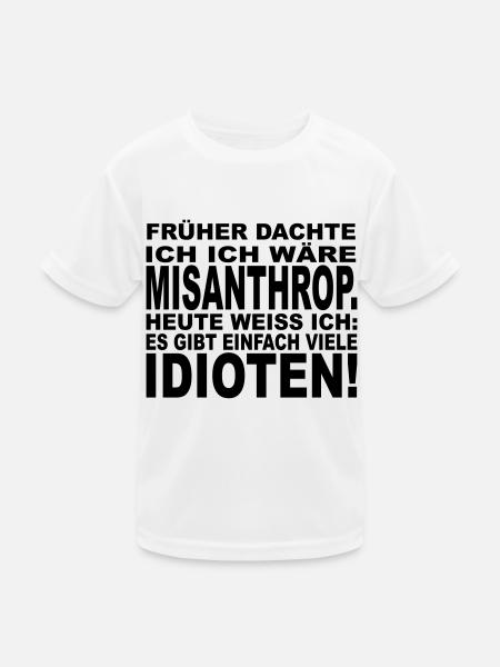 Misanthrop - Kinder Funktions-T-Shirt - Weiß