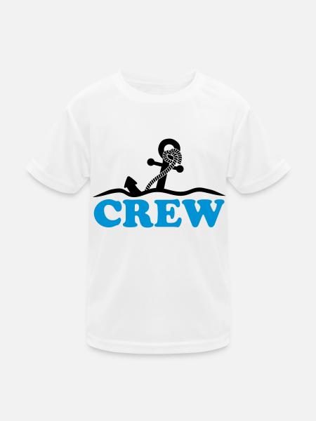 Anchor under water waves crew design - Kids Functional T-Shirt - white - Front