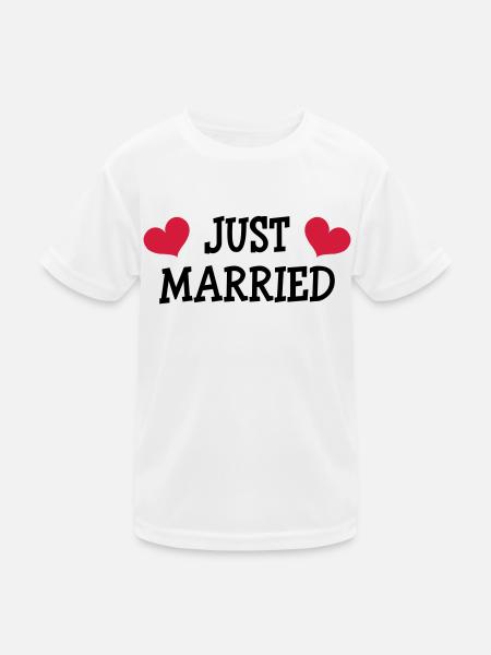 Just Married - Wedding - Kids Functional T-Shirt - white