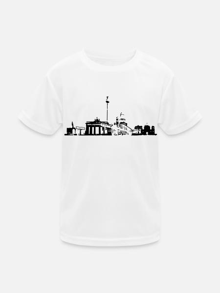 Berlin Skyline - Kinder Funktions-T-Shirt - Weiß - Vorne