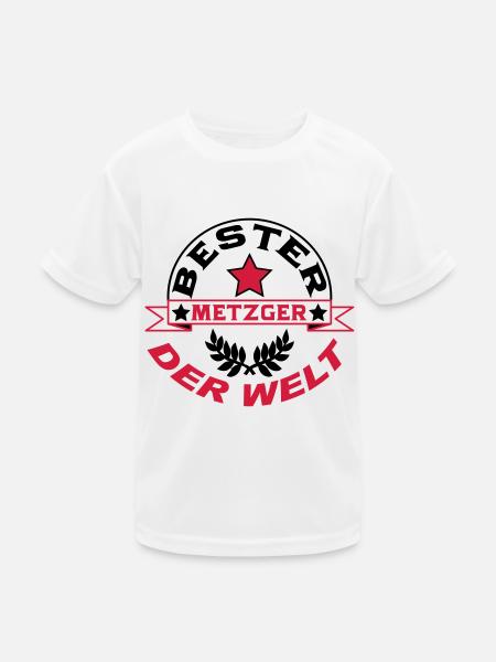 Metzger / Backer / Butcher / Baker / Vati - Kinder Funktions-T-Shirt - Weiß - Vorne