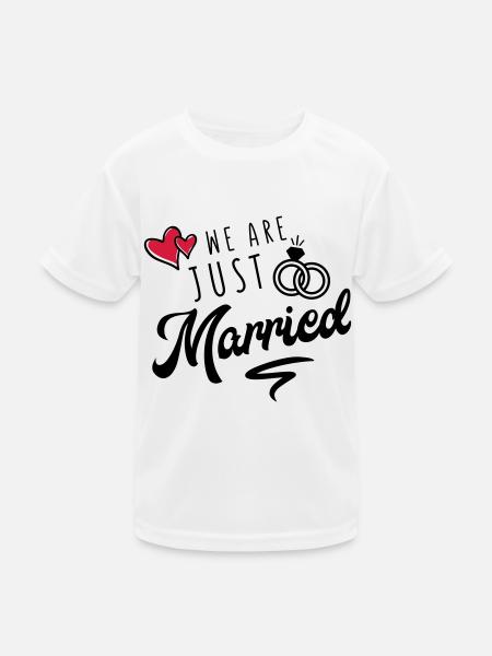 married we are just - Kids Functional T-Shirt - white - Front