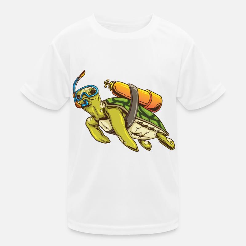 Turtle scuba diver Kids Functional T-Shirt