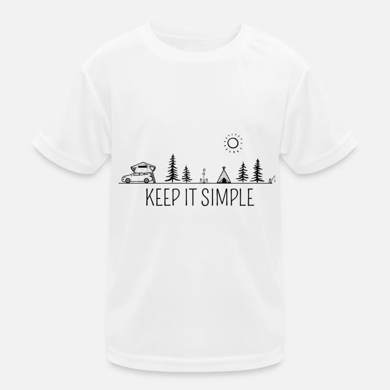 Dachzelt Camper "KEEP IT SIMPLE" Geschenk Kinder Funktions-T-Shirt