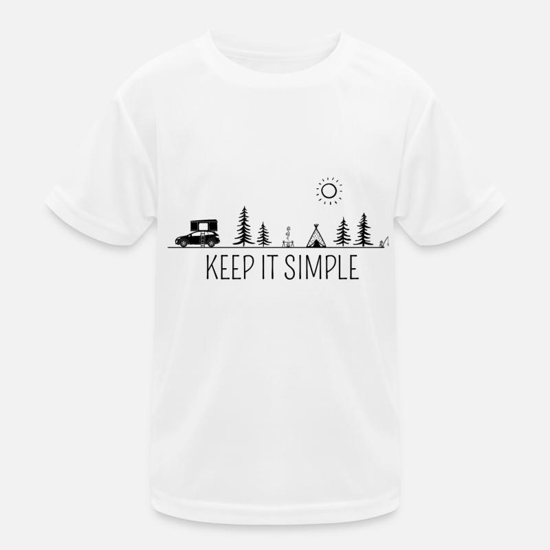 Hartschalendachzelt "Keep it Simple" Geschenkidee Kinder Funktions-T-Shirt