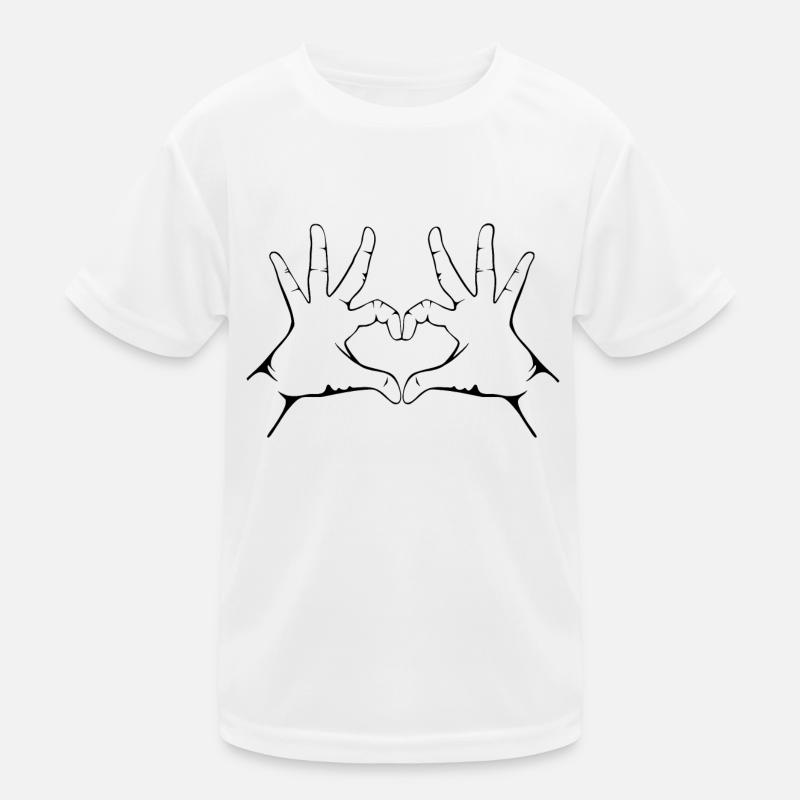 Hand Herz Geste Handherz geste Hand Herzgeste Kinder Funktions-T-Shirt