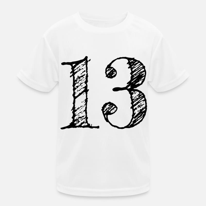 Abbildung 13 13 - Nummer 13 (hand-drawn) Kinder Funktions-T-Shirt