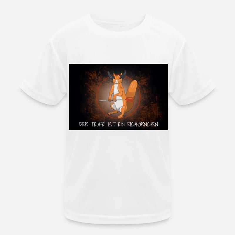 Der Teufel ist ein Eichhörnchen Horror Halloween - Kinder Funktions-T-Shirt - Weiß