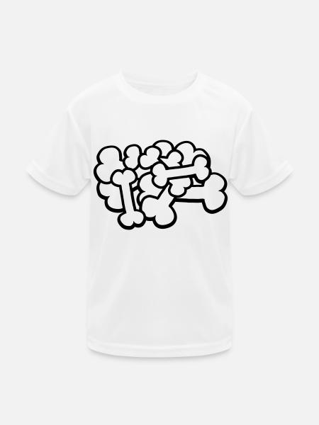 Cartoon großer Knochen Haufen - Kinder Funktions-T-Shirt - Weiß - Vorne