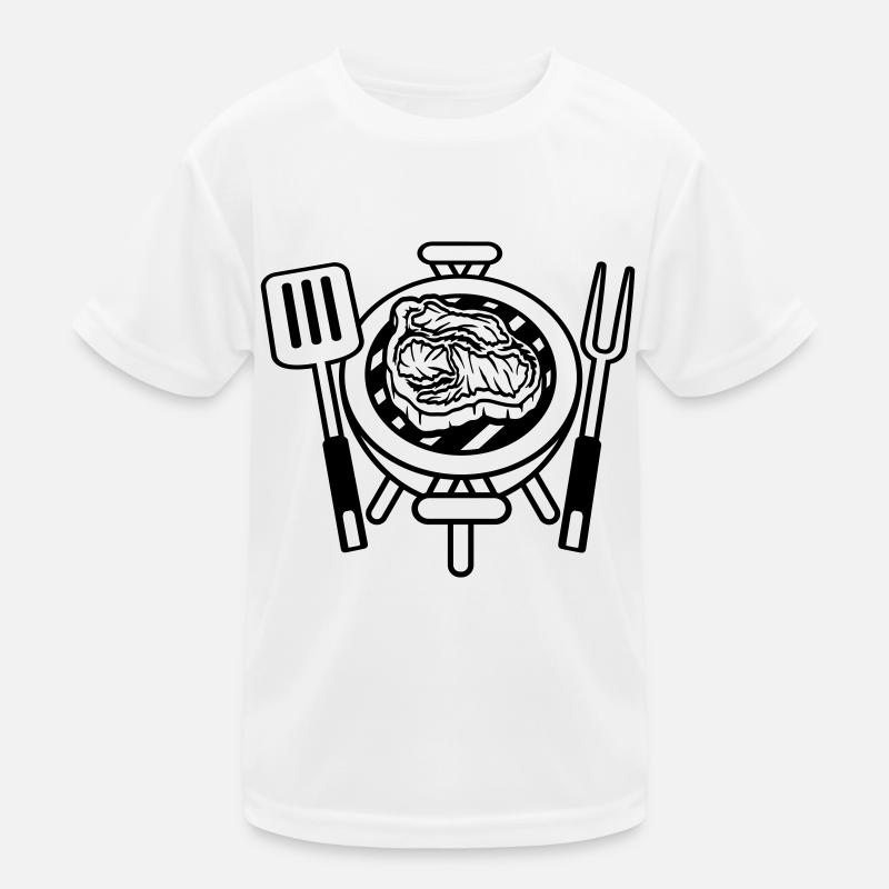 Grill Master Steak BBQ Charcoal Grill Kids Functional T-Shirt