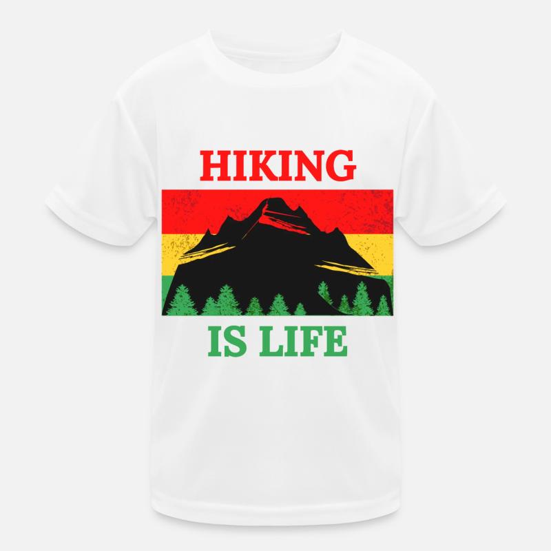 Wandern ist Leben Berg Tshirt Kinder Funktions-T-Shirt