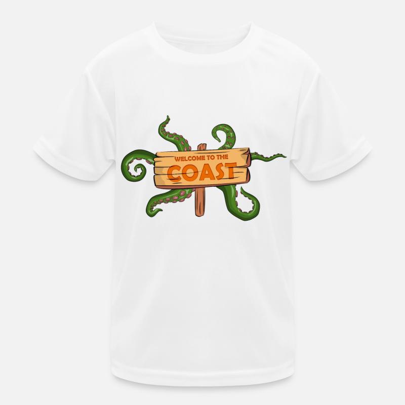 Willkommen an der Küste Spooky Halloween Comic Style Kinder Funktions-T-Shirt