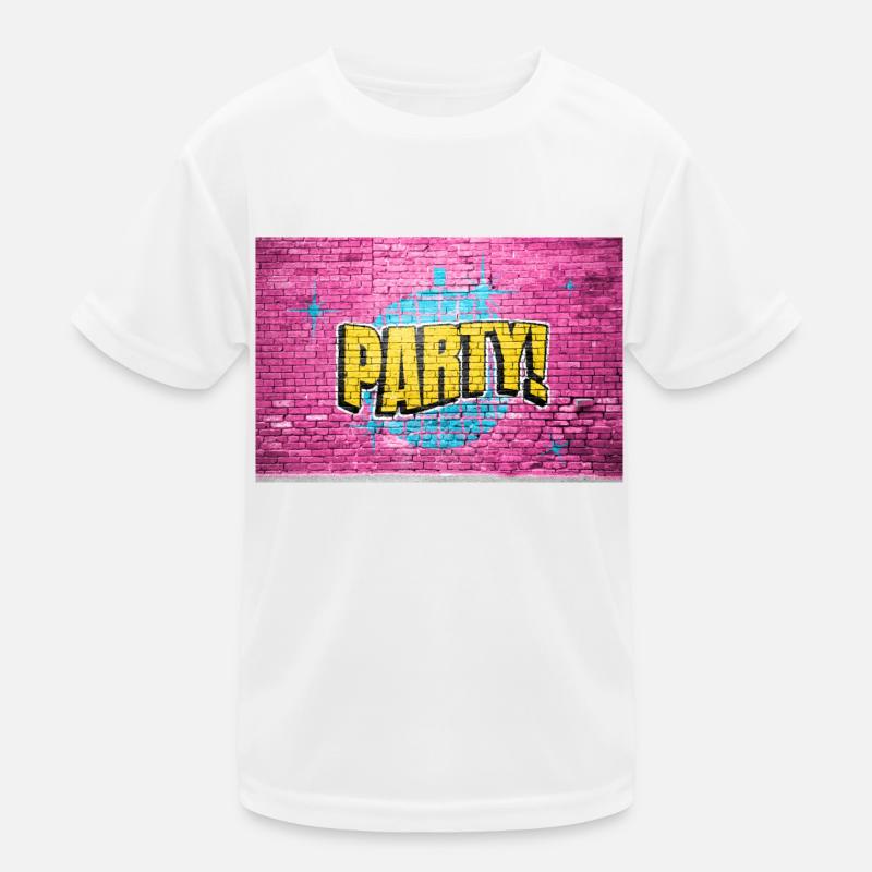 Party Disco Comic Stil Blase Graffiti Schriftzug Kinder Funktions-T-Shirt