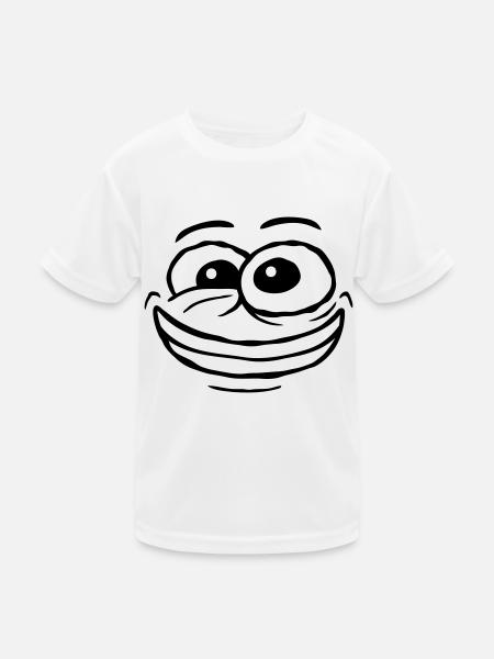 Design crazy comic face - Kids Functional T-Shirt - white - Front
