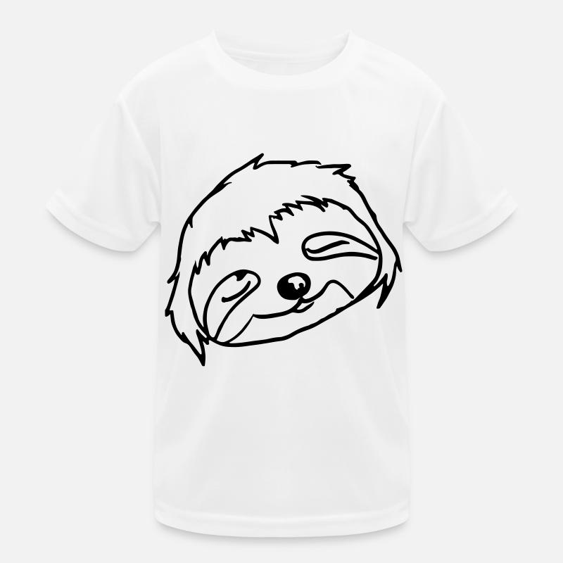 Schlafendes Faultier Gesicht Kinder Funktions-T-Shirt