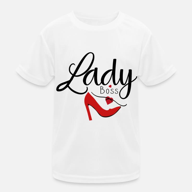 Conception du slogan de Lady boss. T-shirt sport Enfant