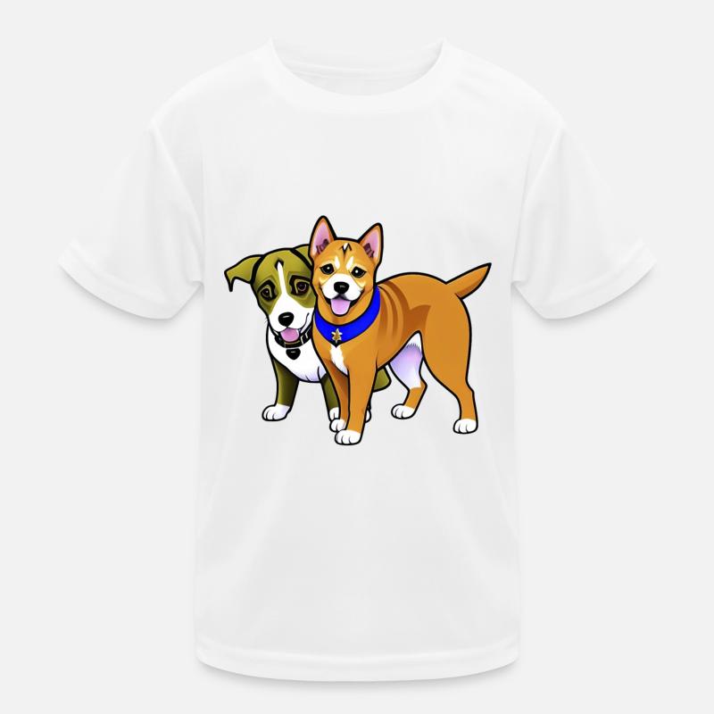 Deux chiens mignons T-shirt sport Enfant
