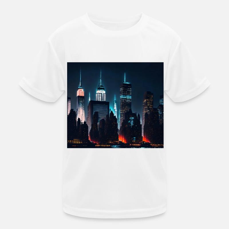 Skyline at night Kids Functional T-Shirt