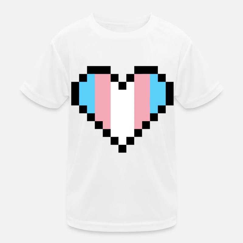 Transgender Pride Pixel Art Herz Kinder Funktions-T-Shirt