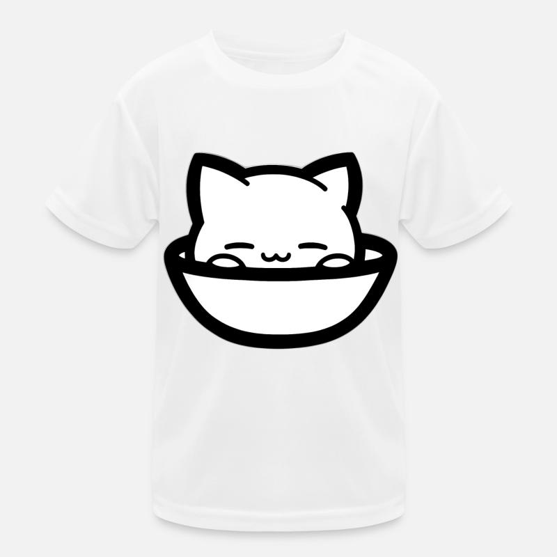 Chat confortable dans une gamelle T-shirt sport Enfant