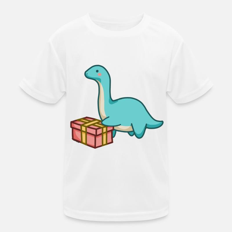 hugadino Dino mit Geschenk, süßer Dinosaurier Kinder Funktions-T-Shirt