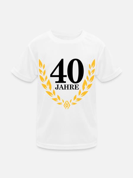 Jubiläum 40 Jahre Lorbeerkranz - Kinder Funktions-T-Shirt - Weiß