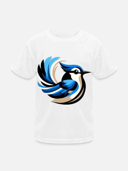 Blue jay - Kids Functional T-Shirt - white - Front