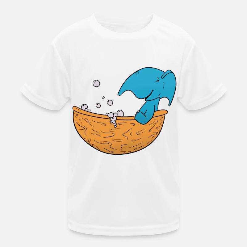 Elephant Bathing Kids Functional T-Shirt