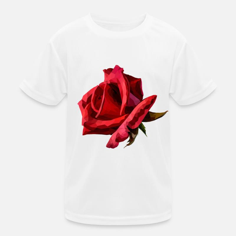Red Rose Polyart Kids Functional T-Shirt