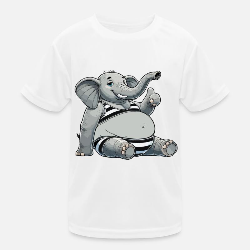 Elefant im Bikini Kinder Funktions-T-Shirt