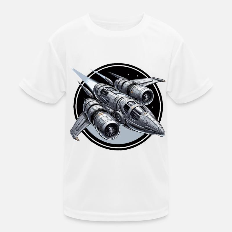 Spaceship silver Kids Functional T-Shirt
