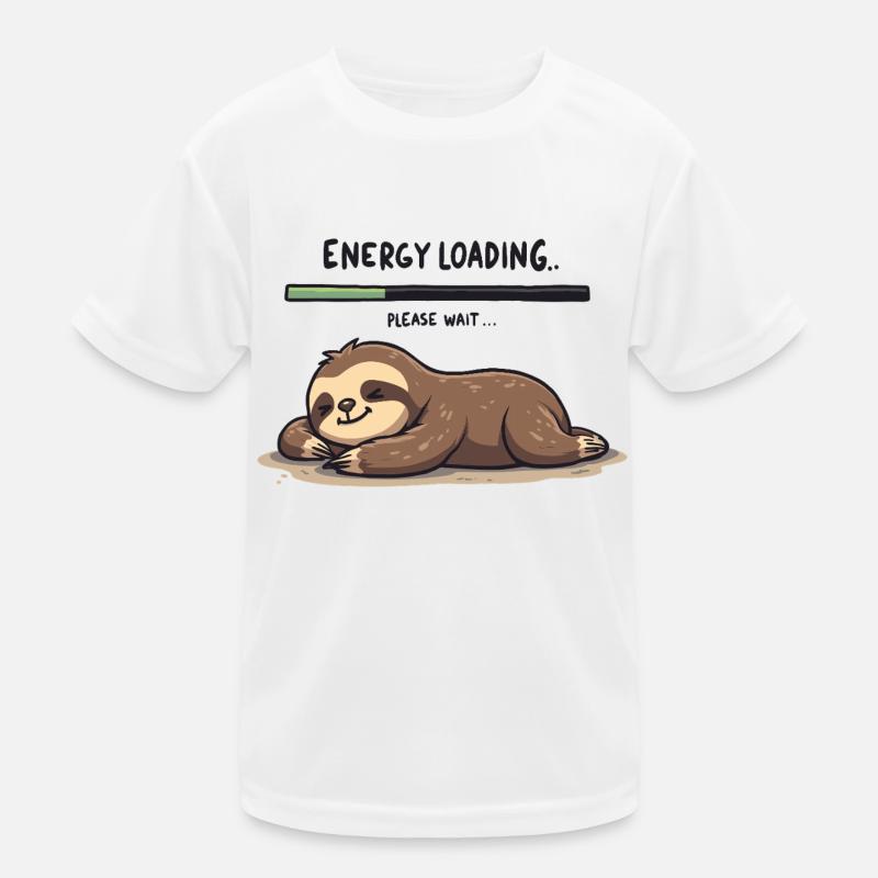 Sloth Energy Loading Kids Functional T-Shirt