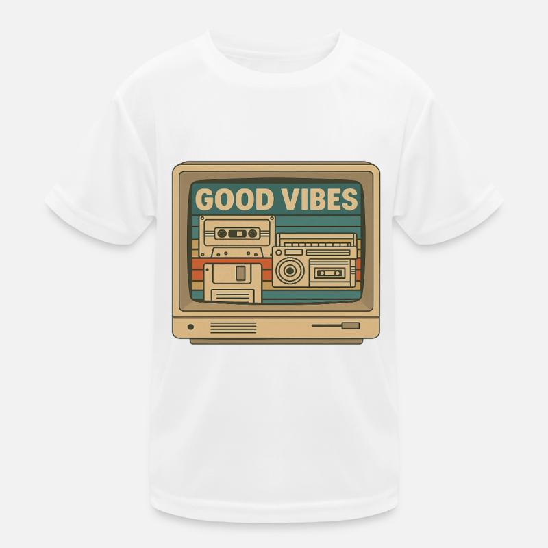 Glücksgefühle – Retro Technik Design Kinder Funktions-T-Shirt