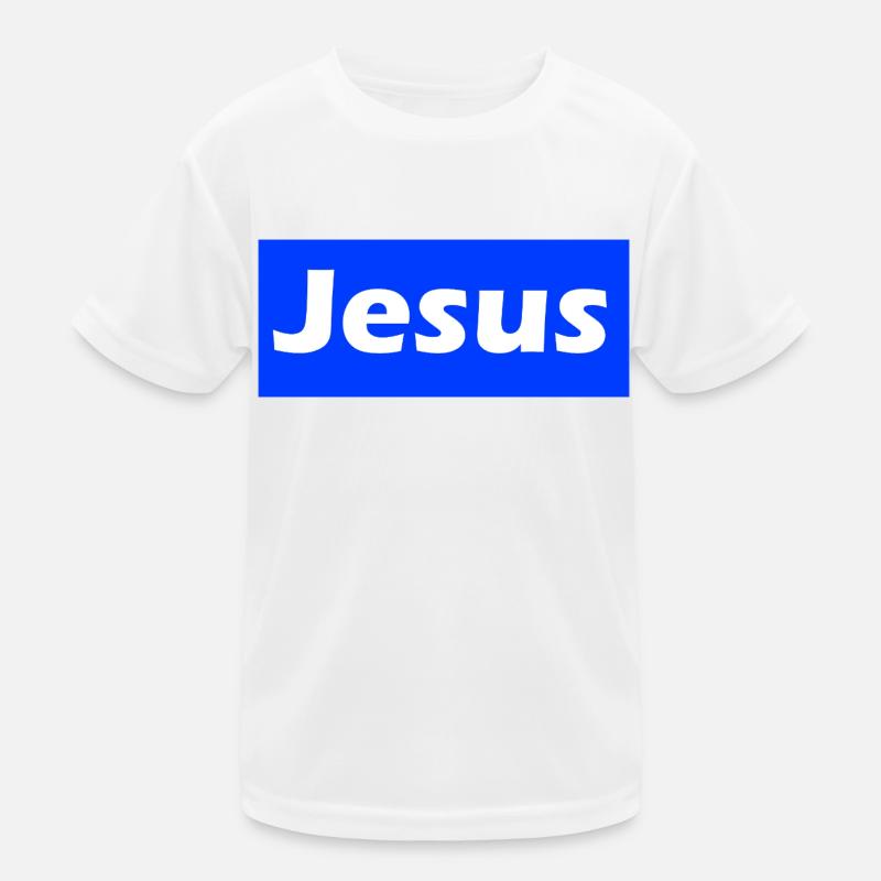 Jesus - Kinder Funktions-T-Shirt - Weiß