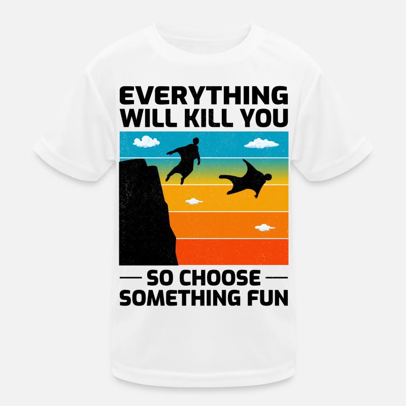 Wingsuit flying Base Jumping Skydiving Wingsuiting Kids Functional T-Shirt