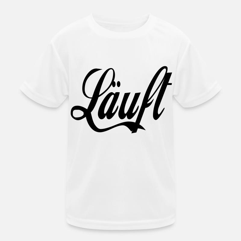 läuft - Kinder Funktions-T-Shirt - Weiß