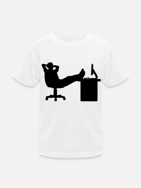 Boss relax - Kinder Funktions-T-Shirt - Weiß - Vorne