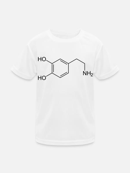 Dopamin Dopamine - Kinder Funktions-T-Shirt - Weiß