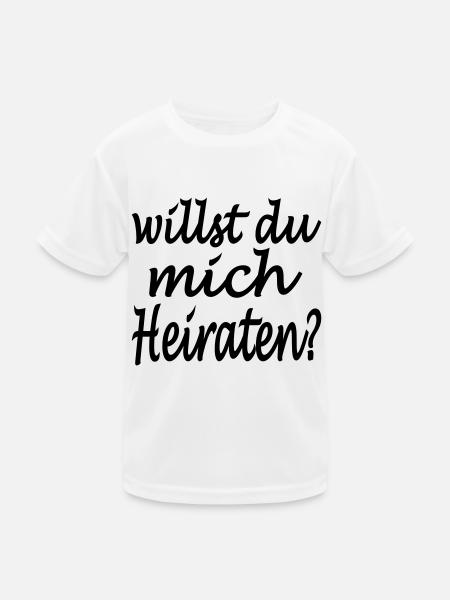 willst du mich heiraten - Kinder Funktions-T-Shirt - Weiß - Vorne