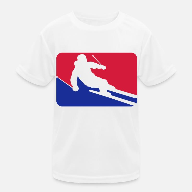 button frame shield ski drive down mountain winter Kids Functional T-Shirt