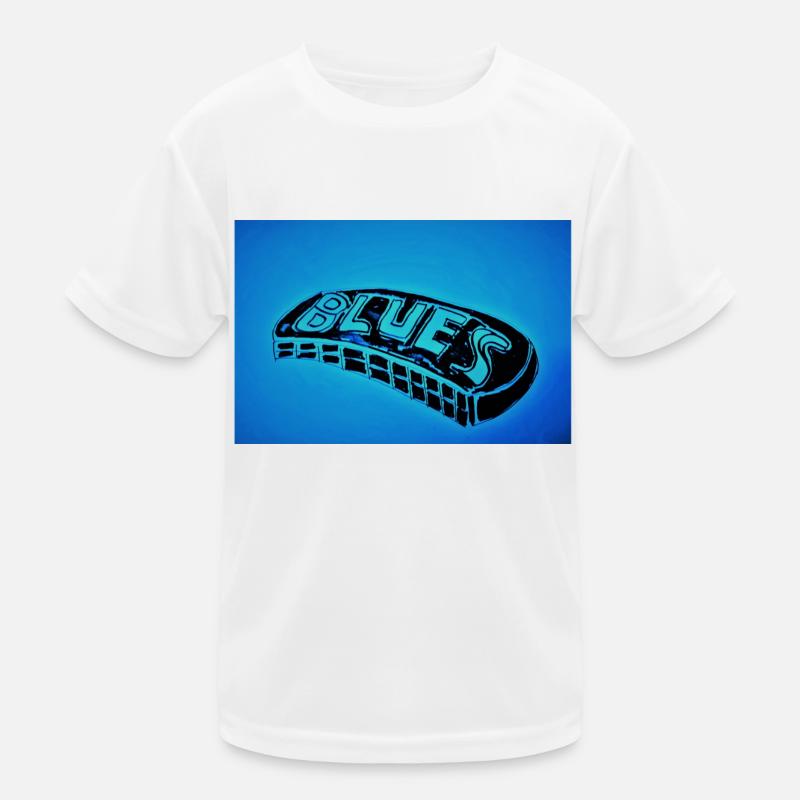 Blues harmonica horizontal Kids Functional T-Shirt