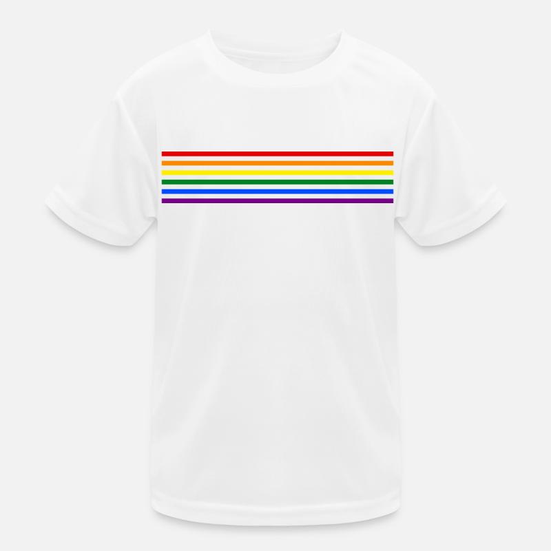 Rainbow Stripes Kinder Funktions-T-Shirt